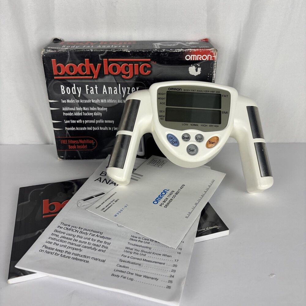 Omron HBF-306BL Body Logic Handheld Body Fat Analyzer w/ box & Papers